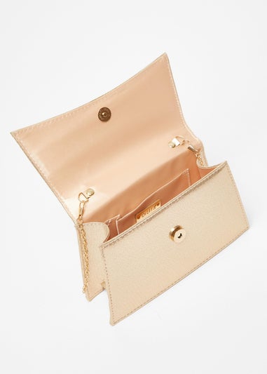 Quiz Gold Diamante Bow Bag