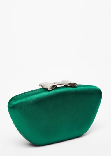 Quiz Green Satin Bow Box Bag