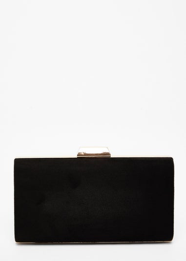 Quiz Black Faux Suede Box Bag