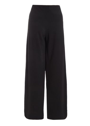 Quiz Black Diamante Button Palazzo Trousers