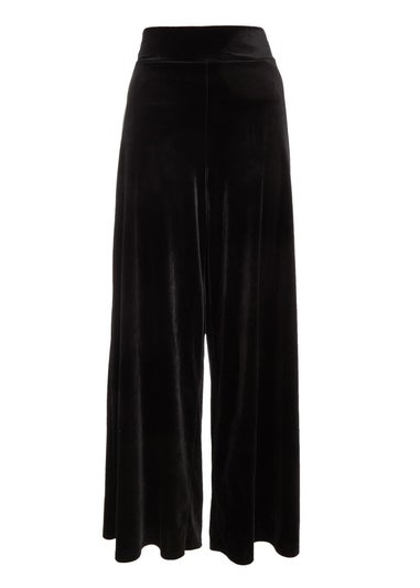 Quiz Black Wide Leg Velvet Trouser