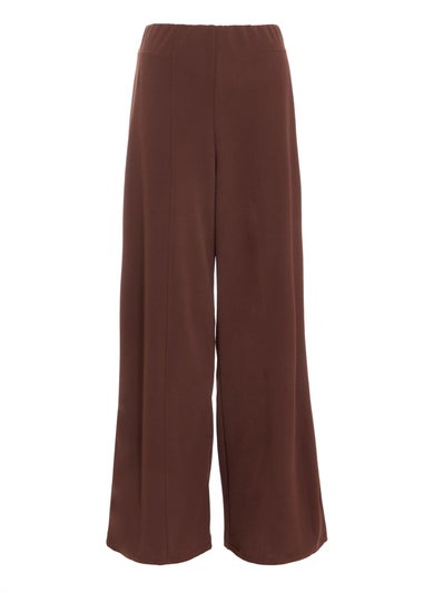 Quiz Brown High Waist Wide Leg Trousers