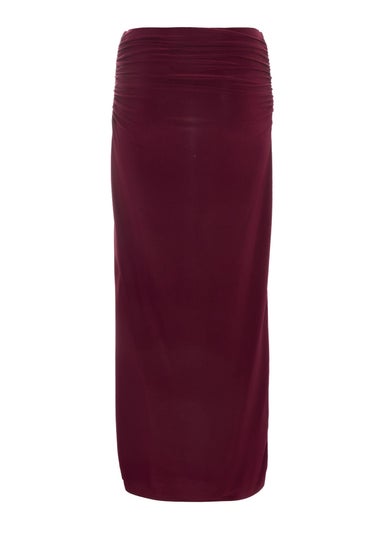 Quiz Red Buckle Detail Maxi Skirt