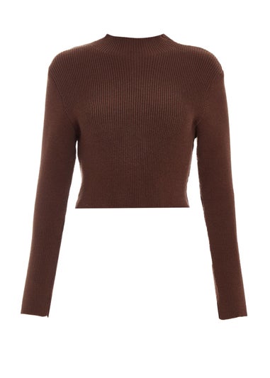 Quiz Brown Knit Turtle Neck Jumper