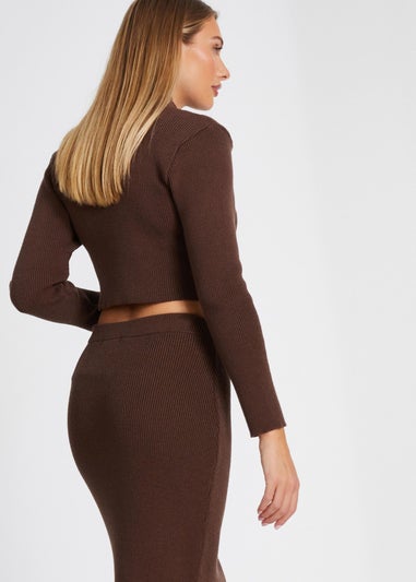 Quiz Brown Knit Turtle Neck Jumper