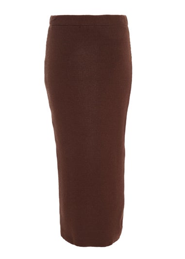 Quiz Brown Knit Midaxi Skirt