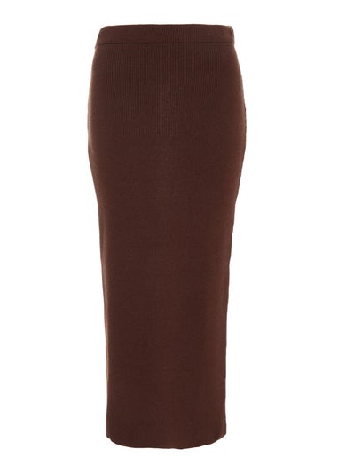 Quiz Brown Knit Midaxi Skirt