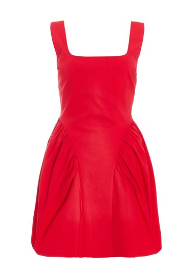 Quiz Red Scoop Back Skater Dress