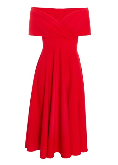 Quiz Red Skater Midi Dress