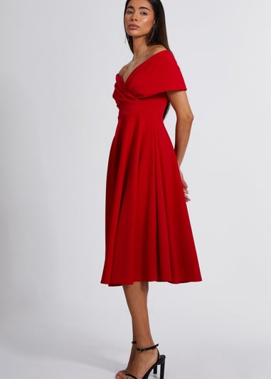 Quiz Red Skater Midi Dress