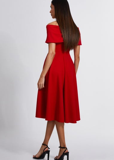 Quiz Red Skater Midi Dress