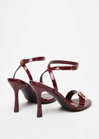 Quiz Red Flared Heel Sandal