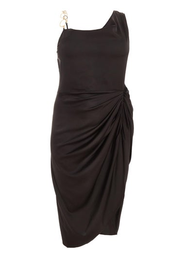 Quiz Black Curve Satin Midi Dress