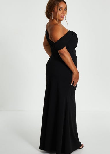 Quiz Black Curve Cowl Neck Maxi Dress