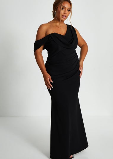 Quiz Black Curve Cowl Neck Maxi Dress