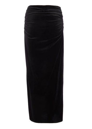 Quiz Black Velvet Maxi Skirt