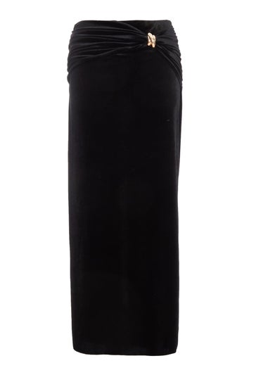 Quiz Black Velvet Maxi Skirt