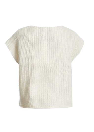 Quiz Beige Knit Sleeveless Cardigan