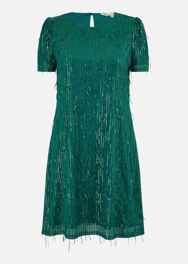 Mela Green Dripping Sequin Tunic Dress