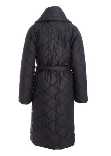 Quiz Black Quilted Long Line Coat