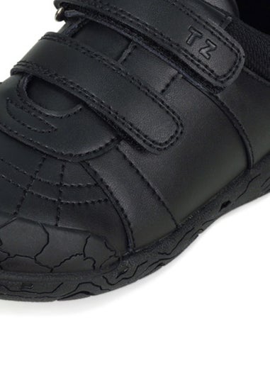 ToeZone Black Boys Rebel Dinosaur School Shoe (Younger 8- Older 2)