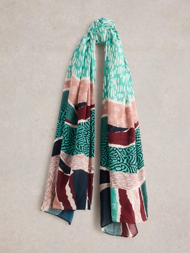 Schal mit abstraktem Patchworkprint