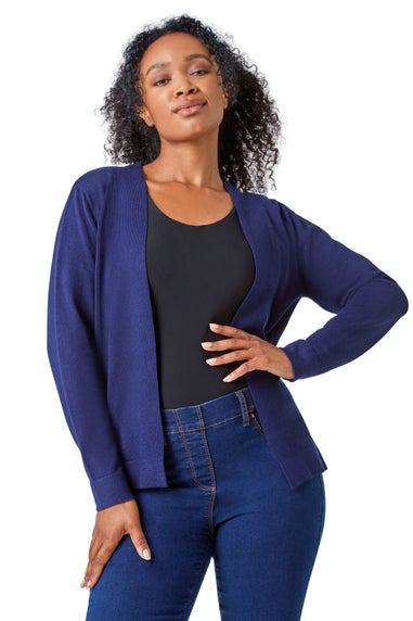 Roman Navy Petite Plain Stretch Cardigan