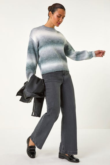 Roman Grey Spacedye Soft Crew Jumper