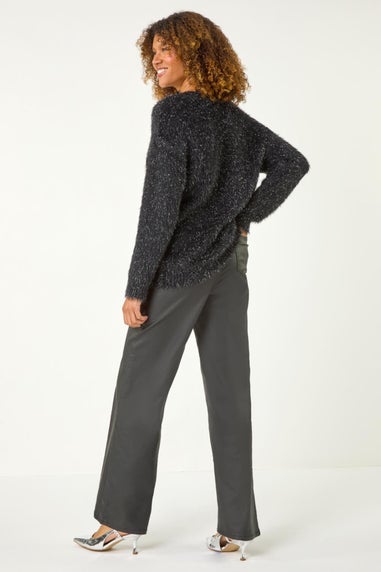 Roman Charcoal Tinsel Detail Knit Jumper