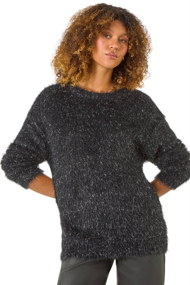 Roman Charcoal Tinsel Detail Knit Jumper