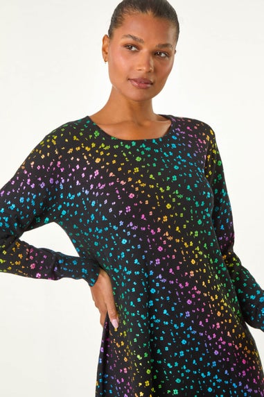 Roman Multi Asymmetrical Foil Print Tunic