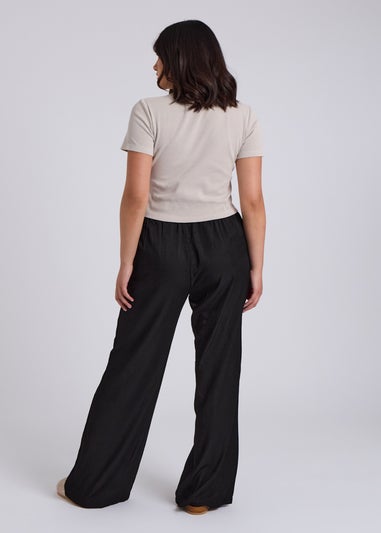 Urban Bliss Black Drawstring Wide Leg Trouser