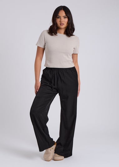 Urban Bliss Black Drawstring Wide Leg Trouser