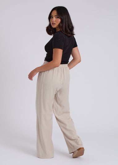 Urban Bliss Cream Drawstring Wide Leg Trouser