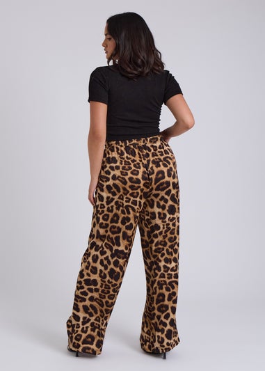 Urban Bliss Brown Leopard Wide Leg Trouser