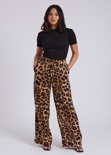 Urban Bliss Brown Leopard Wide Leg Trouser