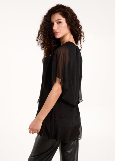 Blue Vanilla Black Diamante Tunic