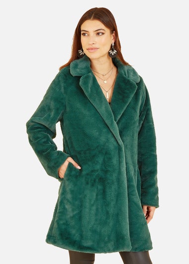 Yumi Green Faux Fur Coat