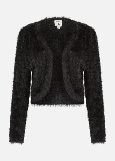 Yumi Black Eyelash Knit Bolero