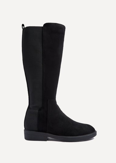 Linzi Knight Black Faux Suede High Leg Boot