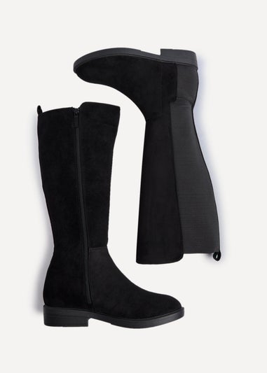 Linzi Knight Black Faux Suede High Leg Boot