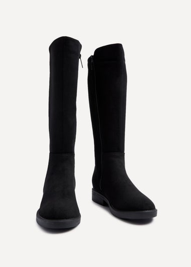 Linzi Knight Black Faux Suede High Leg Boot