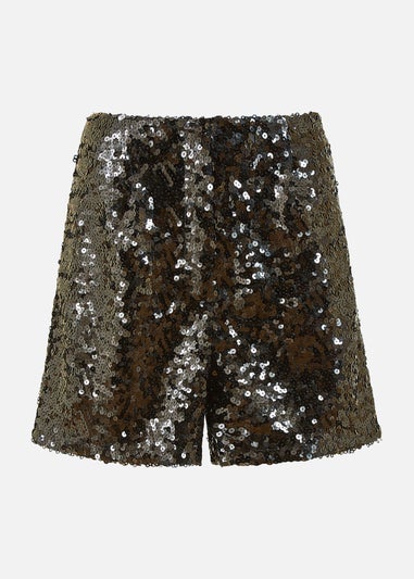 Yumi Black Sequin Mini Shorts