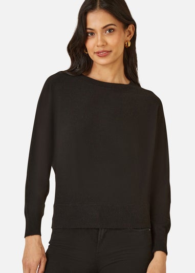 Yumi Black Knitted Batwing Jumper