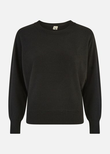 Yumi Black Knitted Batwing Jumper