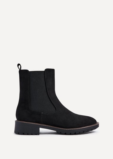 Linzi Dalston Black Faux Suede Classic Chelsea Boot