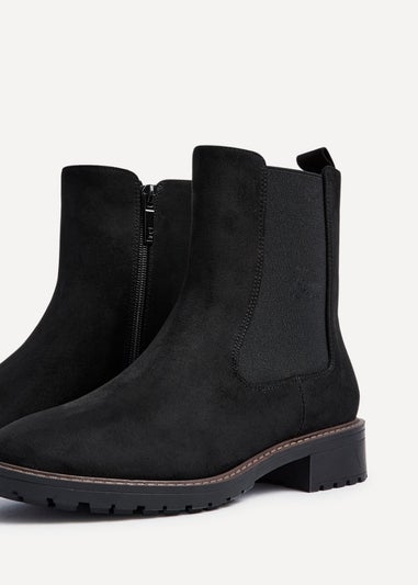 Linzi Dalston Black Faux Suede Classic Chelsea Boot