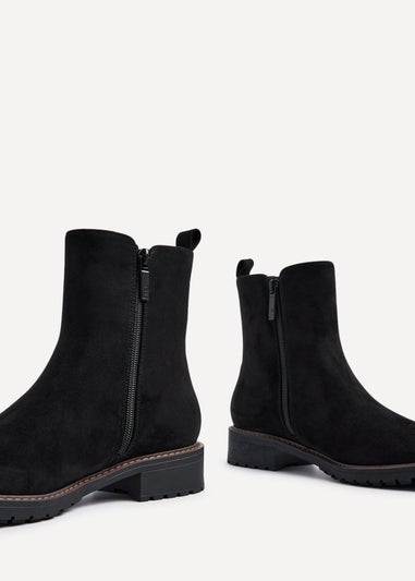 Linzi Dalston Black Faux Suede Classic Chelsea Boot