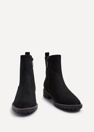 Linzi Dalston Black Faux Suede Classic Chelsea Boot