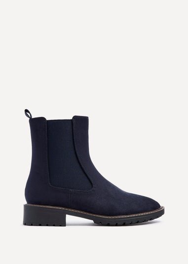 Linzi Dalston Navy Faux Suede Classic Chelsea Boot